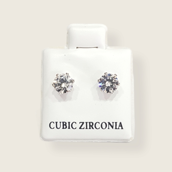 Jewelry - 3/$15 NIB Cubic Zirconia Stud Post Diamond Earrings